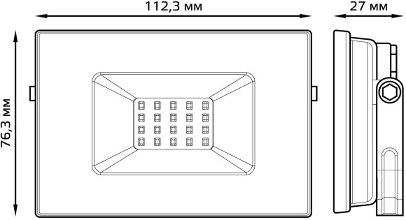 Прожектор уличный Gauss Elementary 613100320 светодиодный 20Втчерный Прожектор уличный Gauss Elementary 613100320 светодиодный 20Втчерный