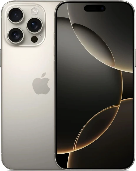 Смартфон Apple A3296 iPhone 16 Pro Max 256Gb титан моноблок 3G 4G 1Sim 6.9" 1320x2868 iOS 18 48Mpix 802.11 a/b/g/n/ac/ax/be NFC GPS Protect