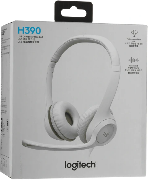 Наушники с микрофоном Logitech H390 белый 1.9м накладные USB оголовье (981-001288) Наушники с микрофоном Logitech H390 белый 1.9м накладные USB оголовье (981-001288)