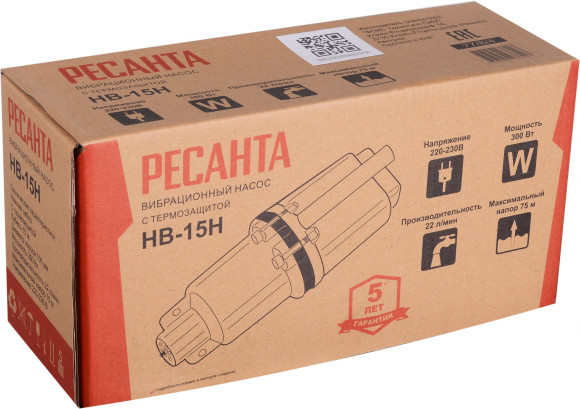 Насос садовый Ресанта НВ-15Н 300Вт 1320л/час вибрационный (77/8/4) Насос садовый Ресанта НВ-15Н 300Вт 1320л/час вибрационный (77/8/4)
