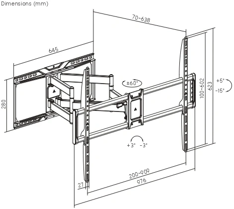 Кронштейн для телевизора Ultramounts UM968 черный 43"-105" макс.75кг настенный поворот и наклон