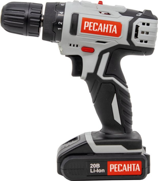 Дрель-шуруповерт Ресанта ДА-20-2ЛК аккум. патрон:быстрозажимной (кейс в комплекте) (75/14/11) Дрель-шуруповерт Ресанта ДА-20-2ЛК аккум. патрон:быстрозажимной (кейс в комплекте) (75/14/11)