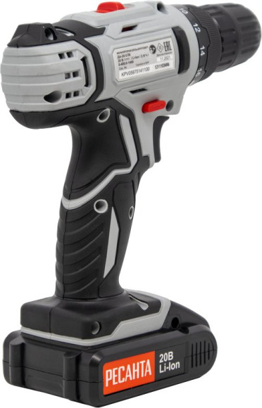 Дрель-шуруповерт Ресанта ДА-20-2ЛК аккум. патрон:быстрозажимной (кейс в комплекте) (75/14/11) Дрель-шуруповерт Ресанта ДА-20-2ЛК аккум. патрон:быстрозажимной (кейс в комплекте) (75/14/11)