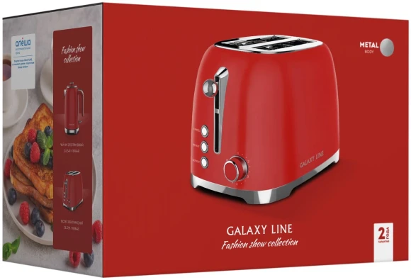 Тостер Galaxy Line GL 2919 900Вт красный Тостер Galaxy Line GL 2919 900Вт красный