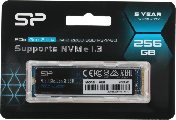 Накопитель SSD Silicon Power PCIe 3.0 x4 256GB SP256GBP34A60M28 M-Series M.2 2280