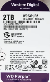 Жесткий диск WD SATA-III 2TB WD23PURZ Surveillance Purple (5400rpm) 64Mb 3.5" Жесткий диск WD SATA-III 2TB WD23PURZ Surveillance Purple (5400rpm) 64Mb 3.5"
