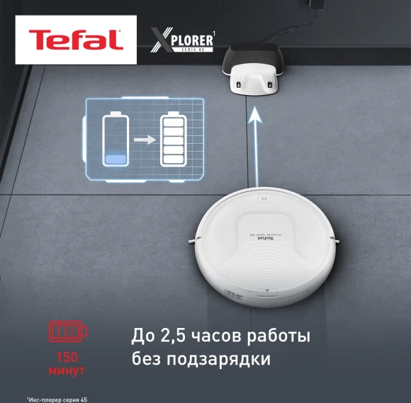 Пылесос-робот Tefal X-Plorer Serie 45 RG8227WH белый