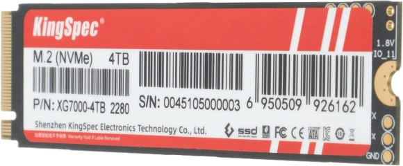 Накопитель SSD Kingspec PCIe 4.0 x4 4TB XG7000-4TB XG7000 M.2 2280 Накопитель SSD Kingspec PCIe 4.0 x4 4TB XG7000-4TB XG7000 M.2 2280