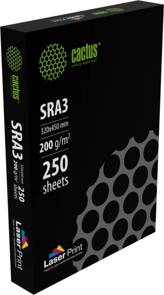 Бумага Cactus CS-LPSRA3200250 SRA3 марка A/200г/м2/250л./белый CIE170% для лазерной печати Бумага Cactus CS-LPSRA3200250 SRA3 марка A/200г/м2/250л./белый CIE170% для лазерной печати