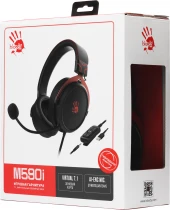 Наушники с микрофоном A4Tech Bloody M590i красный/черный 1м мониторные USB оголовье (M590I SPORTS RED)