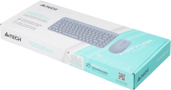 Клавиатура + мышь A4Tech Fstyler FG3200 Air2 клав:синий мышь:синий USB беспроводная slim Multimedia