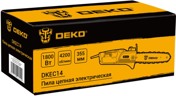 Цепная пила Deko DKEC14 от сети 1800Вт дл.шины:14" (35cm) (065-1214)