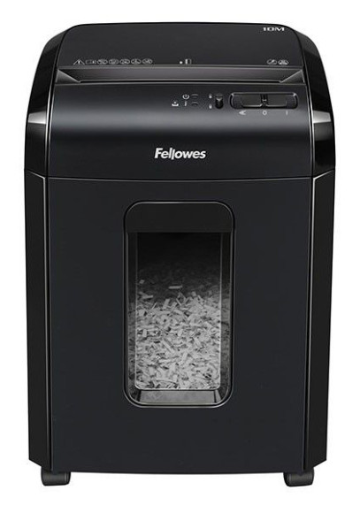 Шредер Fellowes PowerShred 10M (секр.P-5) фрагменты 10лист. 19лтр. скобы пл.карты Шредер Fellowes PowerShred 10M (секр.P-5) фрагменты 10лист. 19лтр. скобы пл.карты