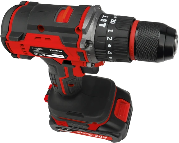 Дрель-шуруповерт Starwind CD20-2.0/2.0hS1 40Вт аккум. патрон:быстрозажимной (кейс в комплекте)