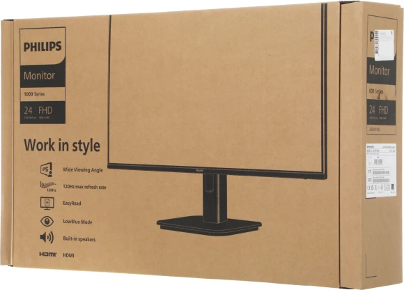 Монитор Philips 23.8" E Line 24E1N1100A черный IPS LED 16:9 HDMI M/M матовая 1500:1 300cd 178гр/178гр 1920x1080 120Hz VGA FHD 2.51кг Монитор Philips 23.8" E Line 24E1N1100A черный IPS LED 16:9 HDMI M/M матовая 1500:1 300cd 178гр/178гр 1920x1080 120Hz VGA FHD 2.51кг
