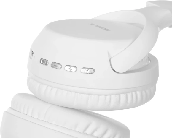 Гарнитура накладные Hyundai H-HP101 белый беспроводные bluetooth оголовье