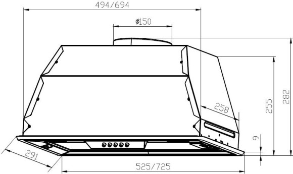 Вытяжка встраиваемая Lex GS Bloc P 900 WH белый управление: кнопочное (1 мотор)
