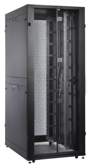 Шкаф серверный ЦМО (ШТК-СП-42.8.10-48АА-9005) напольный 42U 800x930мм пер.дв.перфор. задн.дв.перфор.2-хст. 2 бок.пан. 1350кг черный 690мм 180град. 1950мм