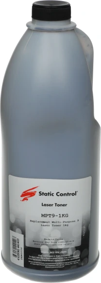 Тонер Static Control MPT9-1KG черный флакон 1000гр. для принтера HP LJ Pro PM401/ P2055/P3005/P3015
