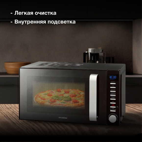 Микроволновая Печь Hyundai HYM-D3034 20л. 700Вт черный/хром Микроволновая Печь Hyundai HYM-D3034 20л. 700Вт черный/хром