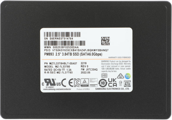 Накопитель SSD Samsung SATA-III 3.84TB MZ7L33T8HBLT-00A07 PM893 2.5" 1 DWPD OEM