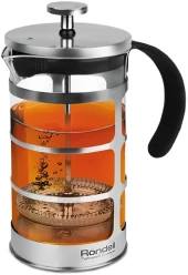 Френч-пресс Rondell Bond RDS-708 0.6л стальной/черный Френч-пресс Rondell Bond RDS-708 0.6л стальной/черный