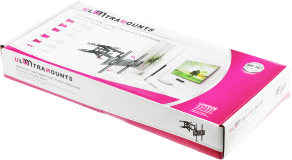 Кронштейн для телевизора Ultramounts UM908 черный 32"-75" макс.40кг настенный поворотно-выдвижной и наклонный