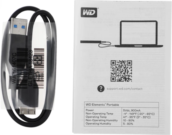 Жесткий диск WD USB3.0 2TB WDBU6Y0020BBK-WESN Elements Portable 2.5" черный