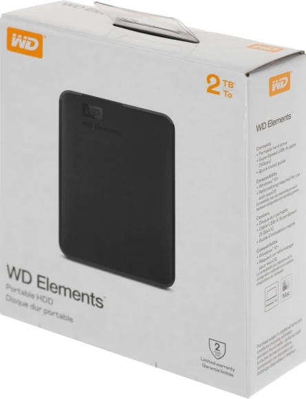 Жесткий диск WD USB3.0 2TB WDBU6Y0020BBK-WESN Elements Portable 2.5" черный