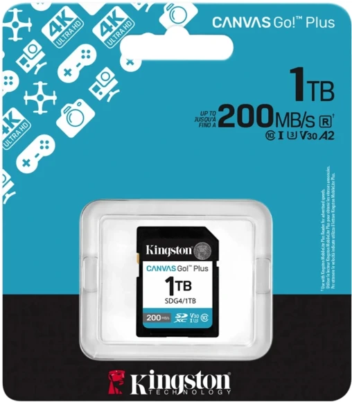 Флеш карта SDXC 1TB Kingston SDG4/1TB Canvas Go! Plus V30 w/o adapter