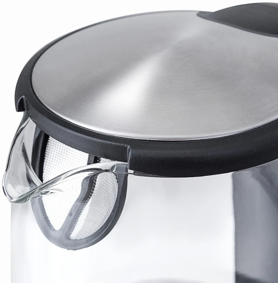 Чайник электрический Kitfort КТ-619 1.7л. 2200Вт серебристый/черный корпус: стекло/металл Чайник электрический Kitfort КТ-619 1.7л. 2200Вт серебристый/черный корпус: стекло/металл