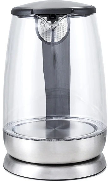 Чайник электрический Kitfort КТ-619 1.7л. 2200Вт серебристый/черный корпус: стекло/металл Чайник электрический Kitfort КТ-619 1.7л. 2200Вт серебристый/черный корпус: стекло/металл