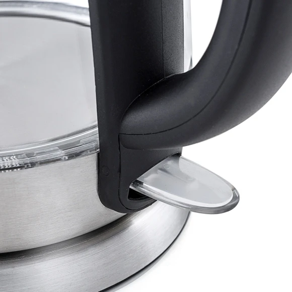 Чайник электрический Kitfort КТ-619 1.7л. 2200Вт серебристый/черный корпус: стекло/металл Чайник электрический Kitfort КТ-619 1.7л. 2200Вт серебристый/черный корпус: стекло/металл