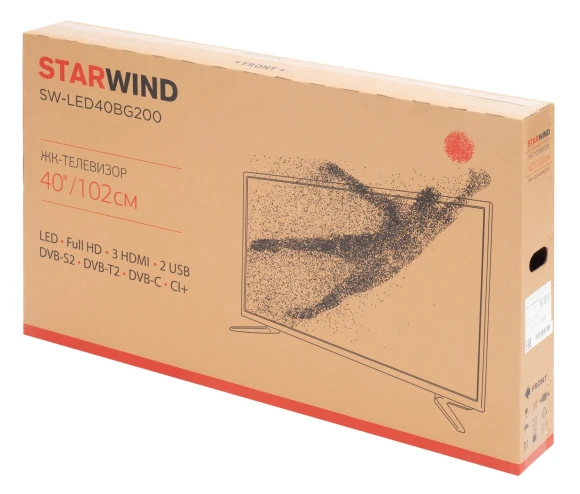 Телевизор LED Starwind 40" SW-LED40BG200 Frameless черный FULL HD 60Hz DVB-T DVB-T2 DVB-C DVB-S DVB-S2 USB Телевизор LED Starwind 40" SW-LED40BG200 Frameless черный FULL HD 60Hz DVB-T DVB-T2 DVB-C DVB-S DVB-S2 USB
