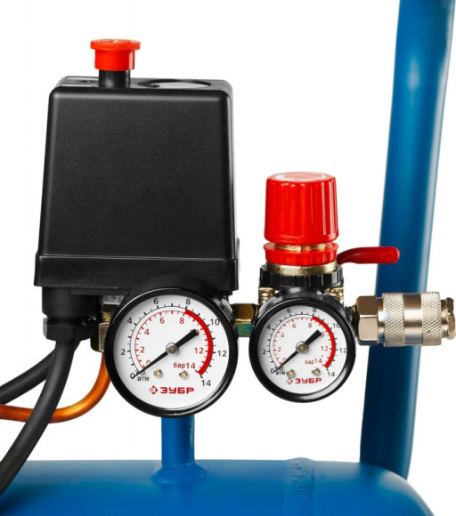 Компрессор поршневой Зубр Профессионал ЗКПМ-240-50-1.5 масляный 240л/мин 50л 1500Вт синий/черный