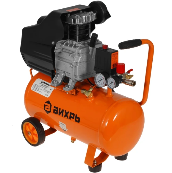 Компрессор поршневой Вихрь КМП-24/230АМ масляный 230л/мин 24л 1600Вт оранжевый Компрессор поршневой Вихрь КМП-24/230АМ масляный 230л/мин 24л 1600Вт оранжевый