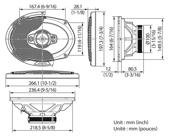 Колонки автомобильные Kenwood KFC-PS6996 650Вт 88дБ 4Ом 15x23см (6x9дюйм) (ком.:2кол.) коаксиальные пятиполосные Колонки автомобильные Kenwood KFC-PS6996 650Вт 88дБ 4Ом 15x23см (6x9дюйм) (ком.:2кол.) коаксиальные пятиполосные