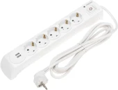 Сетевой фильтр Kranz 13-4700 3м (5 розеток) белый (коробка)