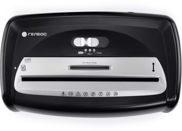 Шредер Heleos УД15-2 черный/серебристый (секр.Р-2) ленты 12лист. 15лтр. скобы пл.карты