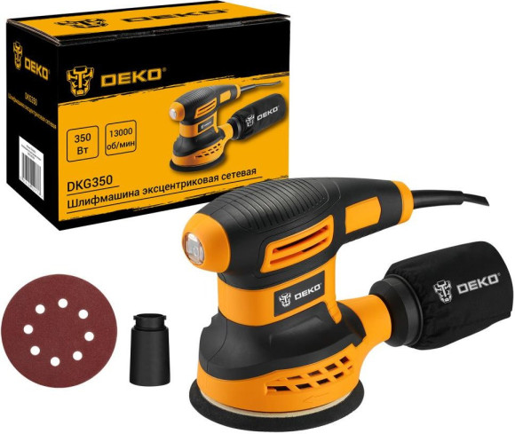Эксцентриковая шлифмашина Deko DKG350 350Вт D125мм (063-4263) Эксцентриковая шлифмашина Deko DKG350 350Вт D125мм (063-4263)