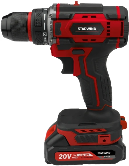 Дрель-шуруповерт Starwind CD20-2.0/2.0S1 40Вт аккум. патрон:быстрозажимной (кейс в комплекте)