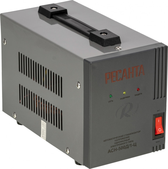 Стабилизатор напряжения Ресанта АСН-500Д/1-Ц 0.5кВА однофазный серый (63/6/37)
