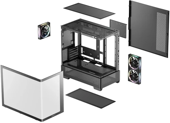 Корпус Deepcool CG380U 3F черный без БП mATX 6x120mm 3x140mm 2xUSB3.0 audio bott PSU
