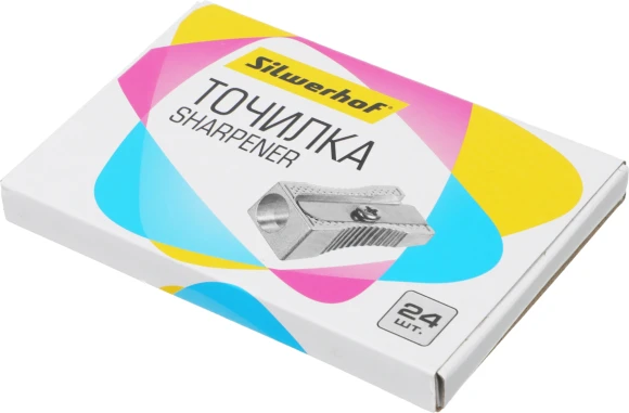 Точилка для карандашей ручная Silwerhof 191083 1 отверстие металл Точилка для карандашей ручная Silwerhof 191083 1 отверстие металл