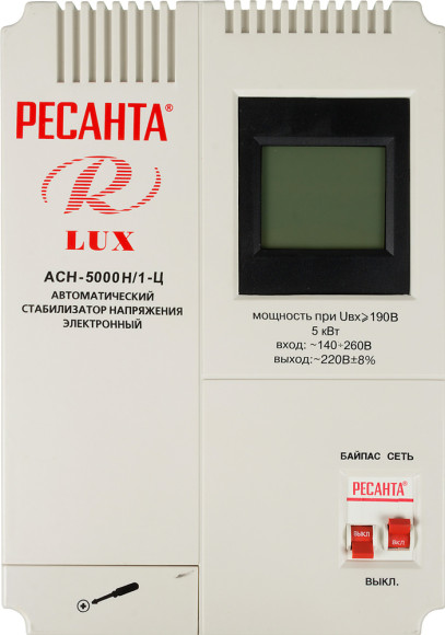 Стабилизатор напряжения Ресанта АСН-5000Н/1-Ц 5кВА однофазный серый (63/6/16) Стабилизатор напряжения Ресанта АСН-5000Н/1-Ц 5кВА однофазный серый (63/6/16)