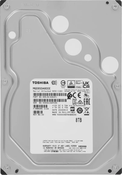 Жесткий диск Toshiba SAS 3.0 8Tb MG08SDA800E Enterprise Capacity (7200rpm) 256Mb 3.5" Жесткий диск Toshiba SAS 3.0 8Tb MG08SDA800E Enterprise Capacity (7200rpm) 256Mb 3.5"