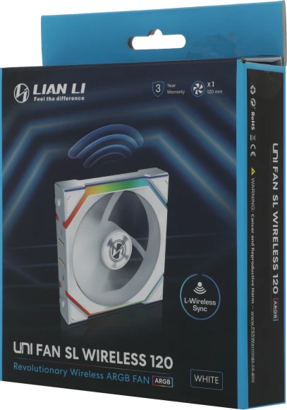 Вентилятор для корпуса Lian-Li Uni Fan SL Wireless 120 ARGB 120х124.5x28 белый 4-pin 28.5дБ (G99.12SL1W1W.R0) Ret