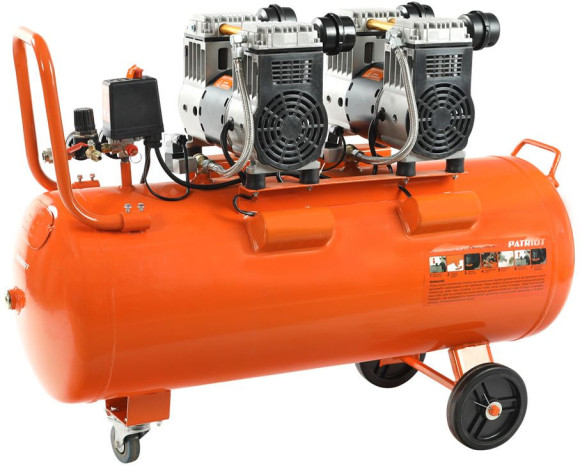 Компрессор поршневой Patriot WO 80-360 безмасляный 80л 2200Вт оранжевый Компрессор поршневой Patriot WO 80-360 безмасляный 80л 2200Вт оранжевый