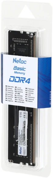 Память DDR4 8Gb 2666MHz Netac NTBSD4P26SP-08 Basic RTL PC4-21300 CL19 DIMM 288-pin 1.2В single rank Ret Память DDR4 8Gb 2666MHz Netac NTBSD4P26SP-08 Basic RTL PC4-21300 CL19 DIMM 288-pin 1.2В single rank Ret