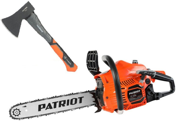 Бензопила Patriot PT 3816 + топор APF-600 1470Вт 2л.с. дл.шины:16" (40cm) (220105521)